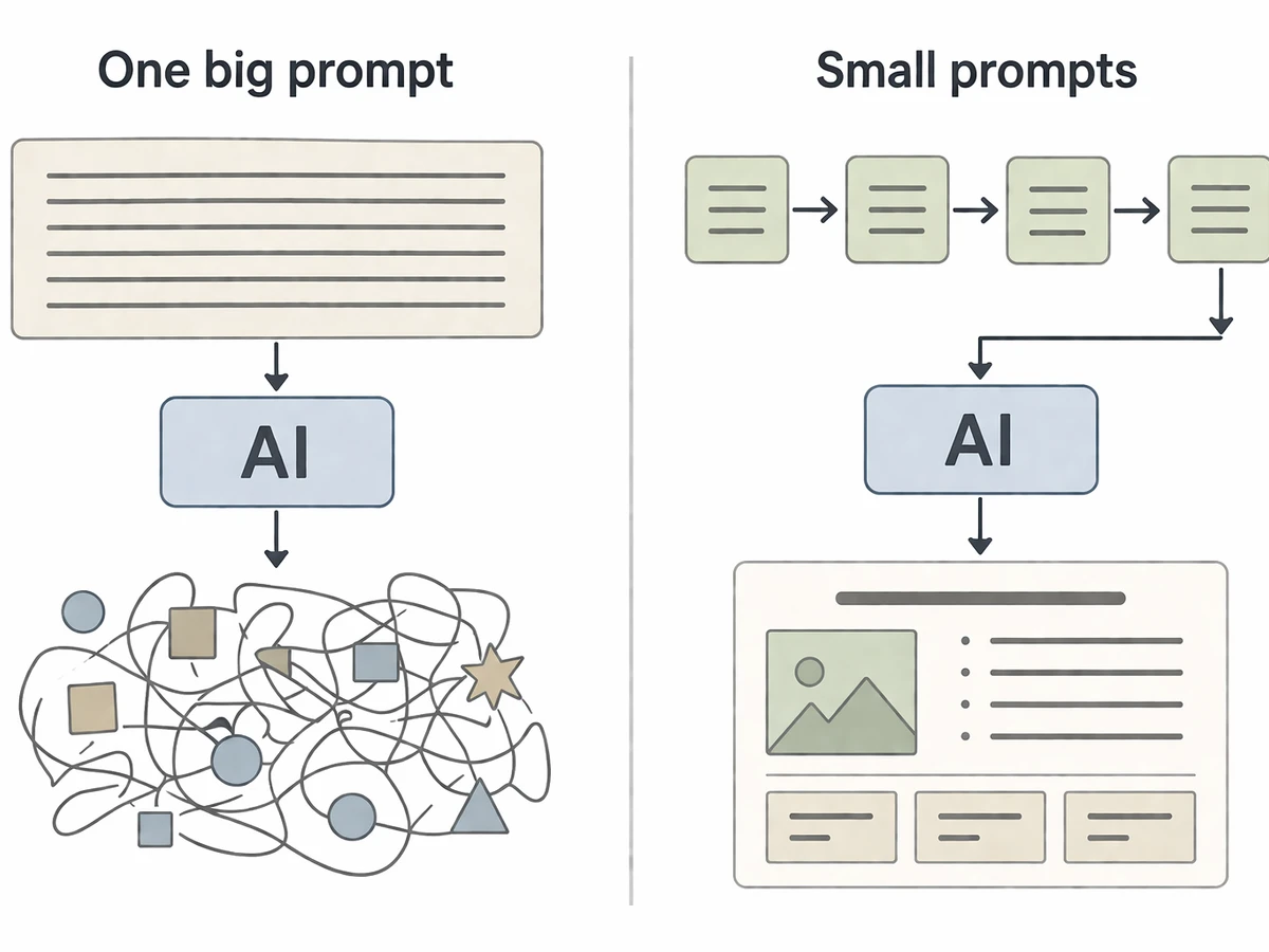 One big prompt vs small prompts diagram